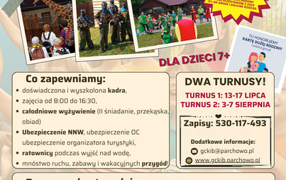 Zdjęcie do P&Oacute;ŁKOLONIE DLA MIESZKAŃC&Oacute;W GMINY PARCHOWO