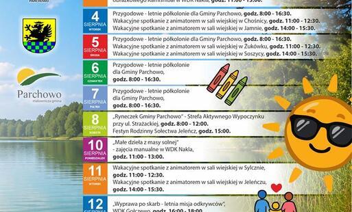Zdjęcie do WAKACJE 2026 - SIERPIEŃ Z GCKiB PARCHOWO